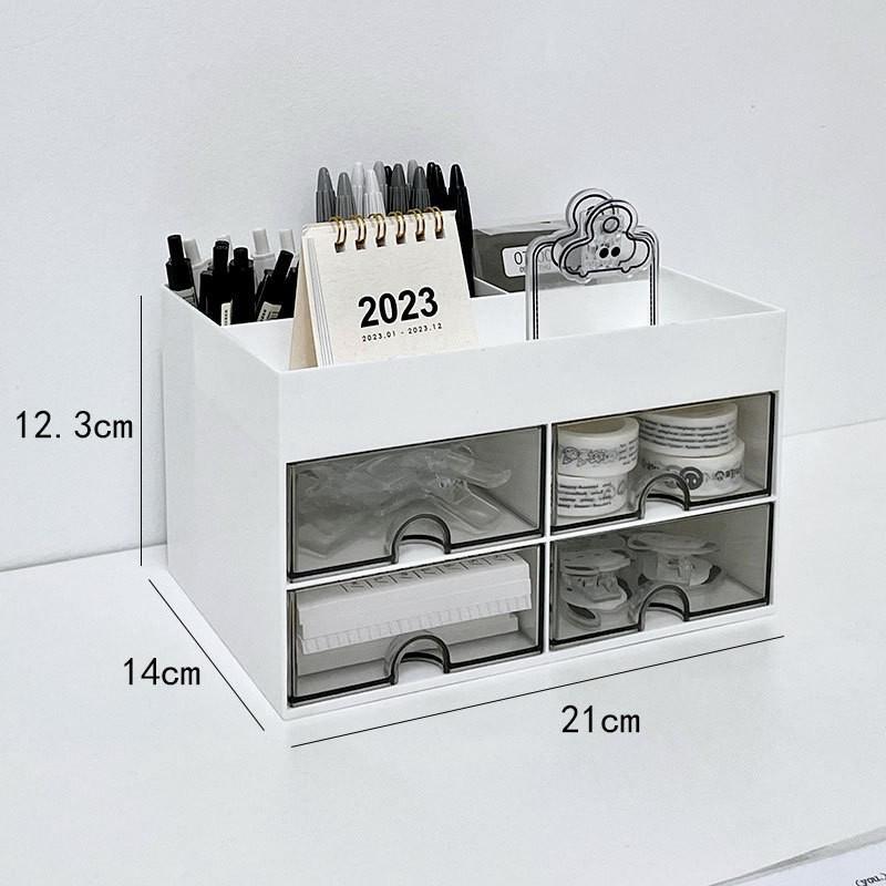 Desktop Acrylic Box Storage Pen Holder For Office Workstation