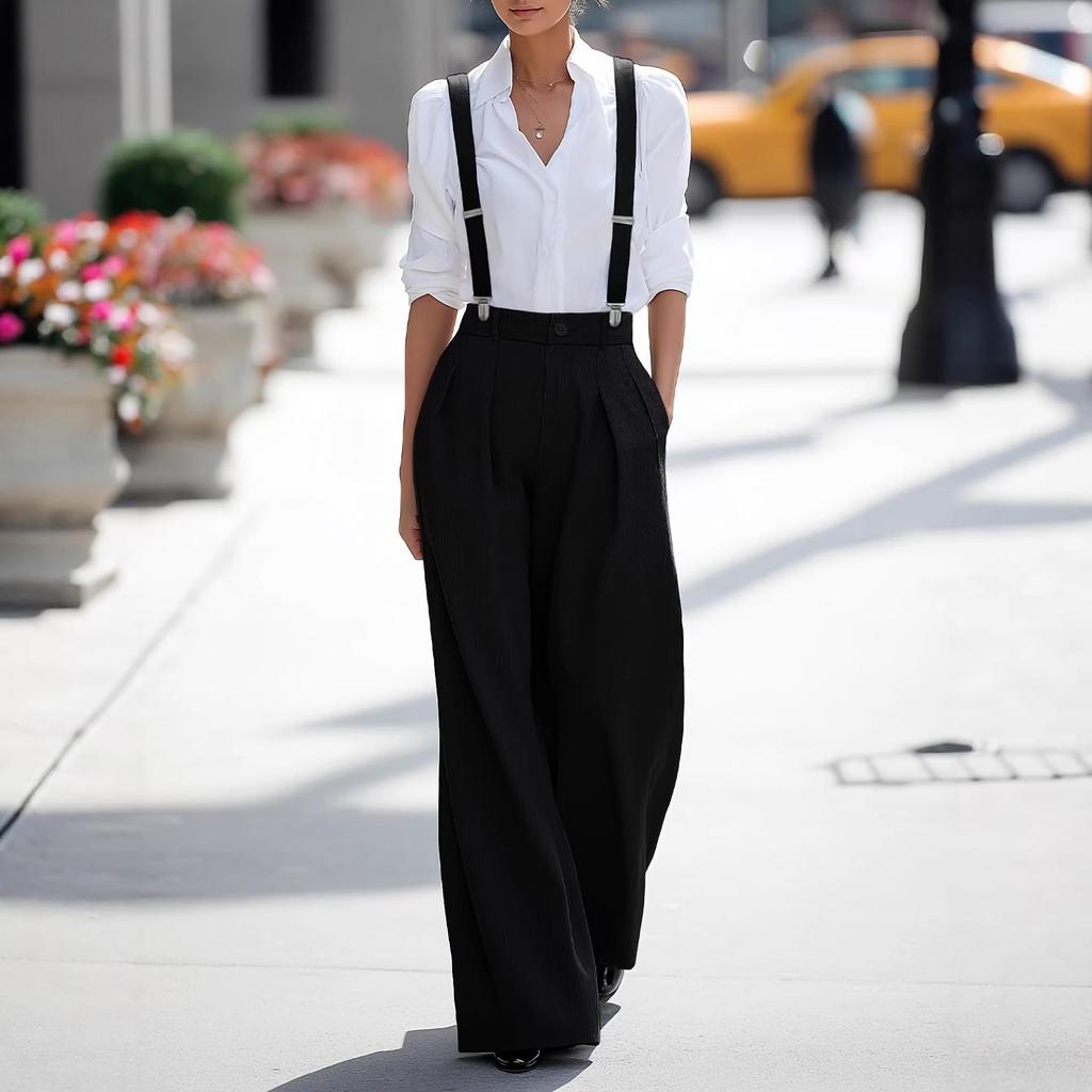 Europäische & Amerikanische Damen-Overalls mit Verstellbaren, Abnehmbaren Trägern und Taschen - Lässige Langhosen für den Arbeitsplatz