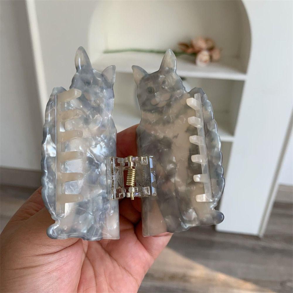 Cartoon Kitten Claw Clip Acetic Acid Animal Shark Clip Fashion Acetate Cat Hair Claw  Daily