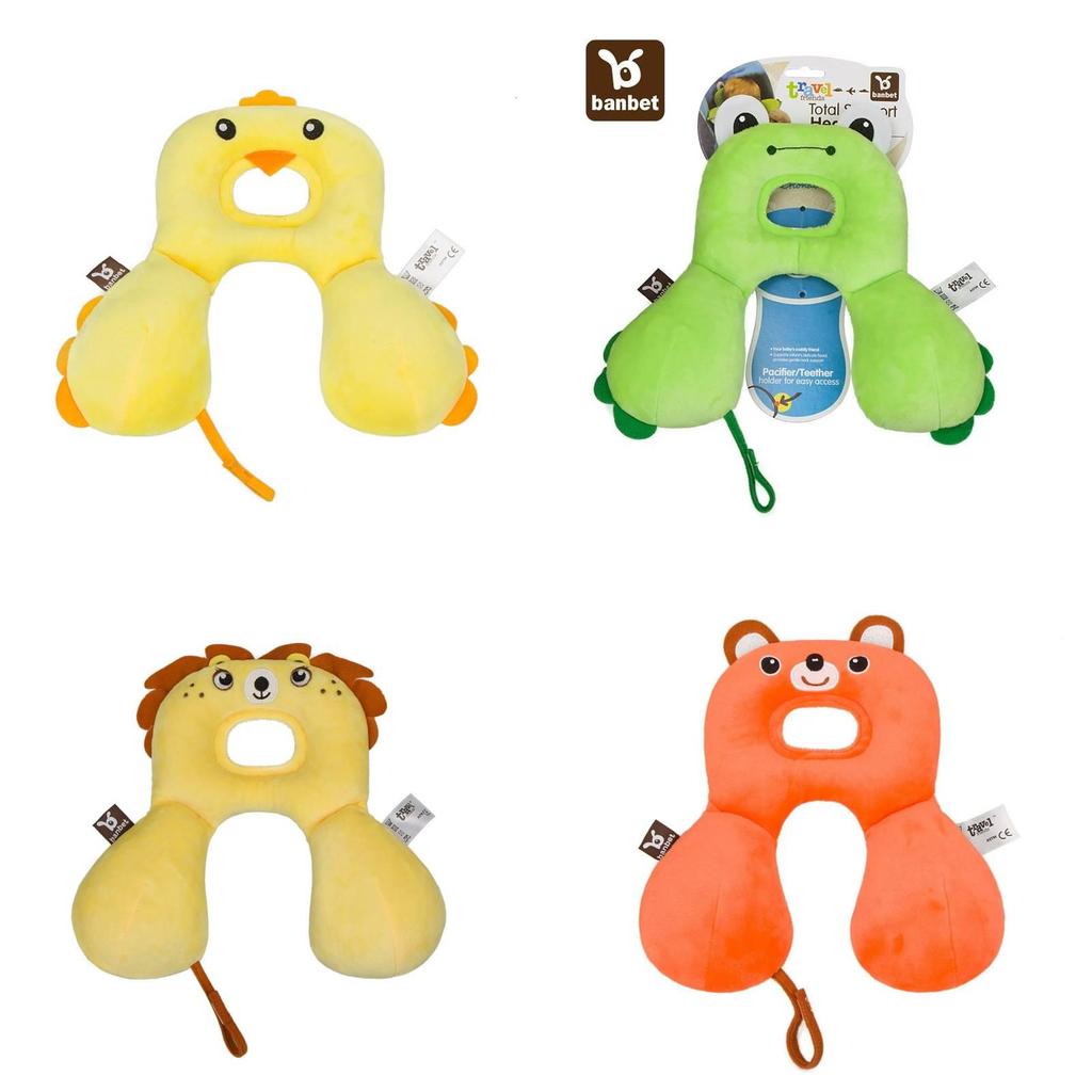 Baby Car Neck Pillow With Cartoon Animal Designs For Comfort And Protection