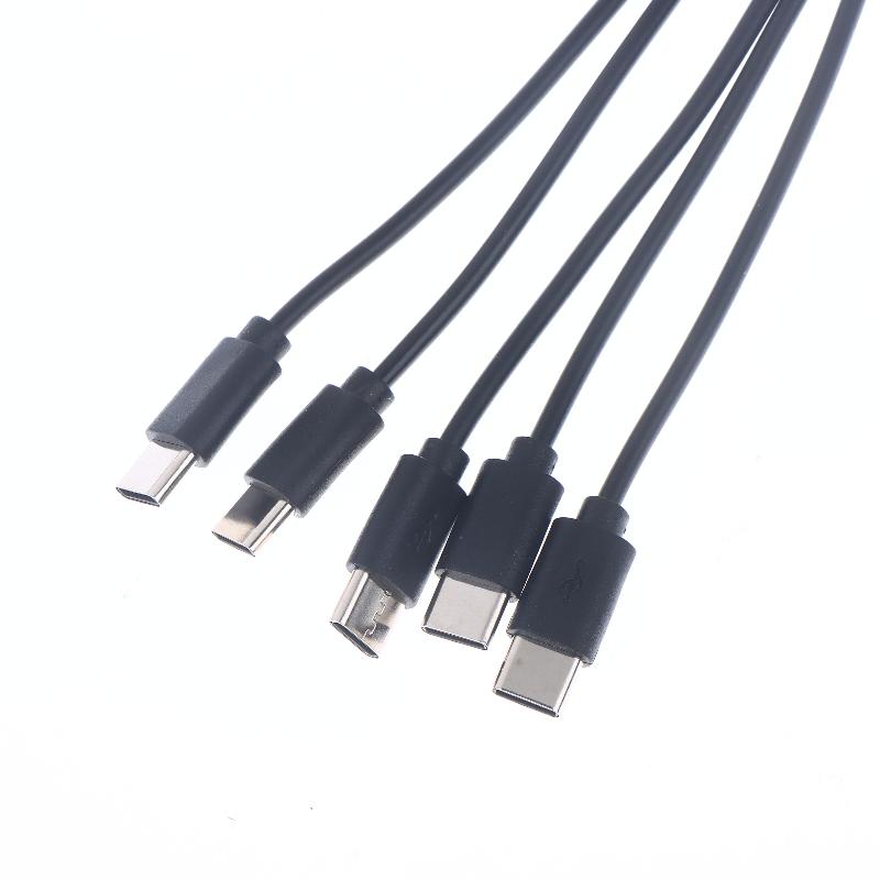 1/2Pcs 20Cm Usb To Type-C Splitter Adapter Cable 2/3/4/5 Port Usb C Splitter Cable Usb To Type C Multiple Charging Cable