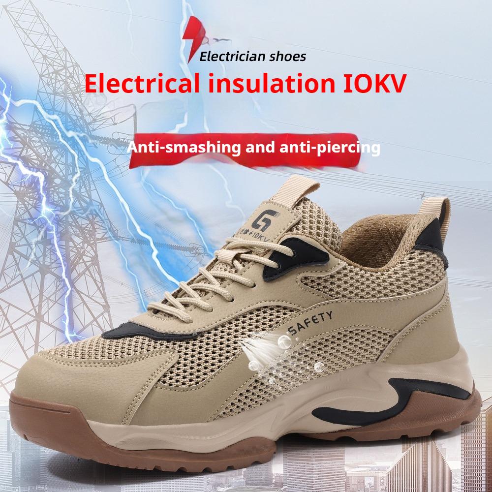 Summer Safety Shoes For Men Breathable Work Shoes With Plastic Toe Industrial Soft Sole Shoes Lightweight Safety Sneaker For Men