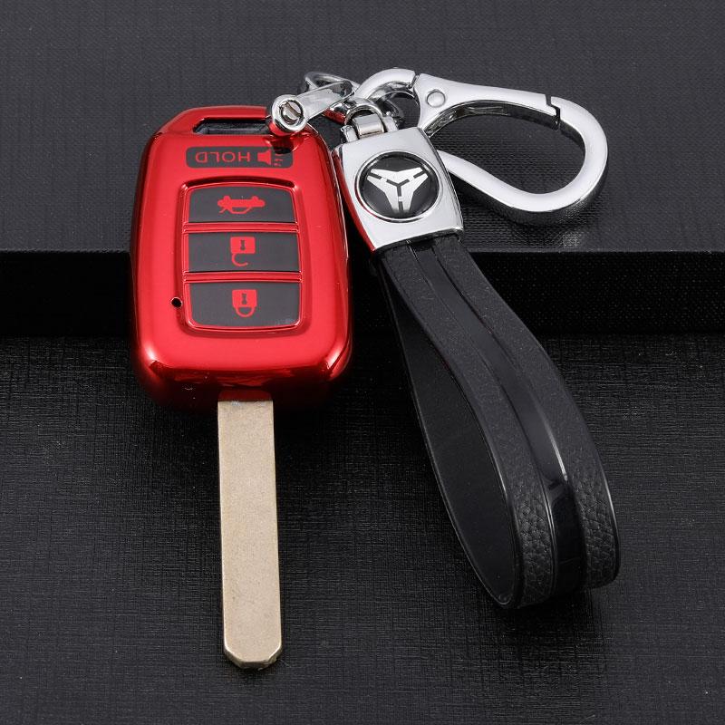 4Buttons Tpu Shell Fob Holder Keychain Protector For Honda Accord Civic Crv Jazz Hr-V Hrv 2013 2014   Car Key Cover Case