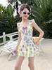 Girls' Sports Swimsuit with Princess Skirt Style