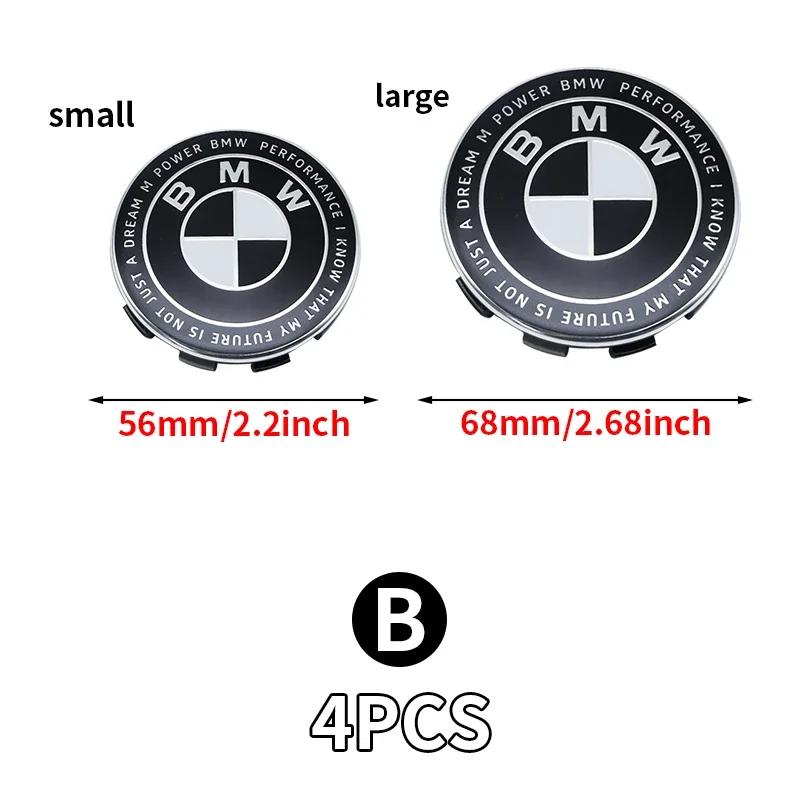 4Pcs/Set 56MM/68MM For BMW M X3E83 E71 G82 E84 X5F25 G38 F06 G05 F18 Car Styling Wheel Center Cap Hub Covers Badge Accessories