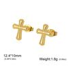 Teamer Cross Stud Earrings For Men Women Stainless Steel Gold Color Minimalist Jewelry Ear Accessories Birthday Gift 2026 New