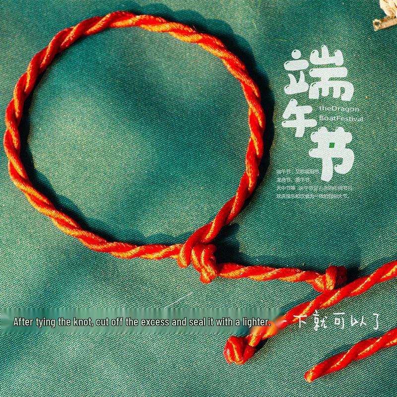 Handmade Dragon Boat Festival Zodiac Red String Bracelet – Good Luck Woven Rope Gift