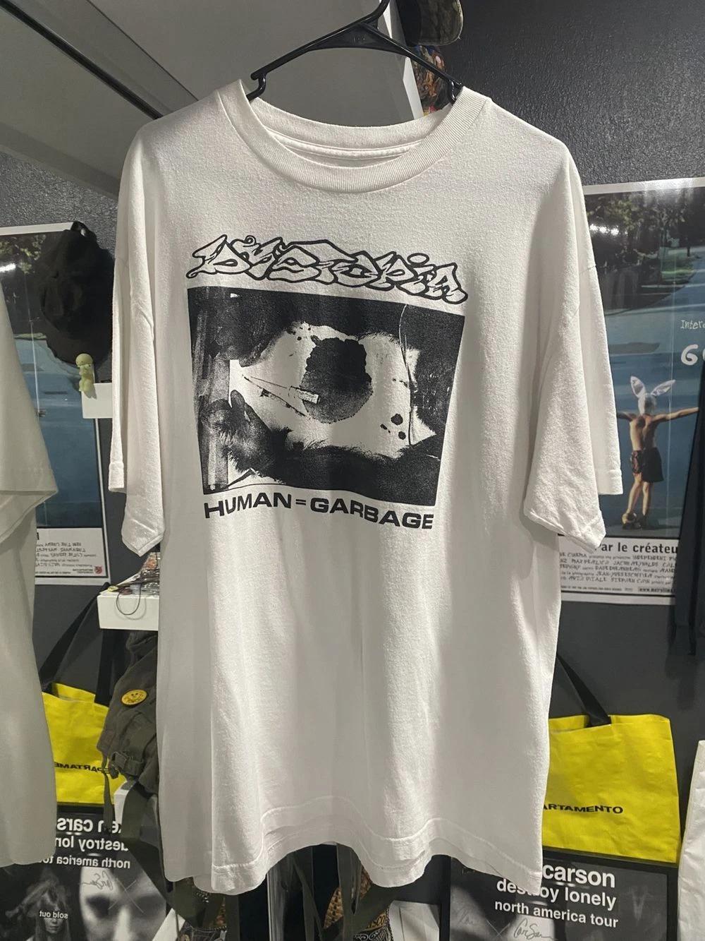 Vintage Dystopia Human = Garbage White Short Sleeve Unisex Tshirt S-5XL KH8504 4XL