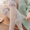 Classical Solid Color Over Knee Length Socks for Kids Soft Nylon Long Tube Socks for Party Outfits and School Event