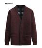 Men's Winter Thickened V-Neck Plus Velvet Sweater Cardigan for Middle-Aged & Elderly