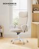 SONGMICS Office Chair, Ergonomic Swivel Chair, Padded Seat, Fabric Cover, Adjustable and Tilting