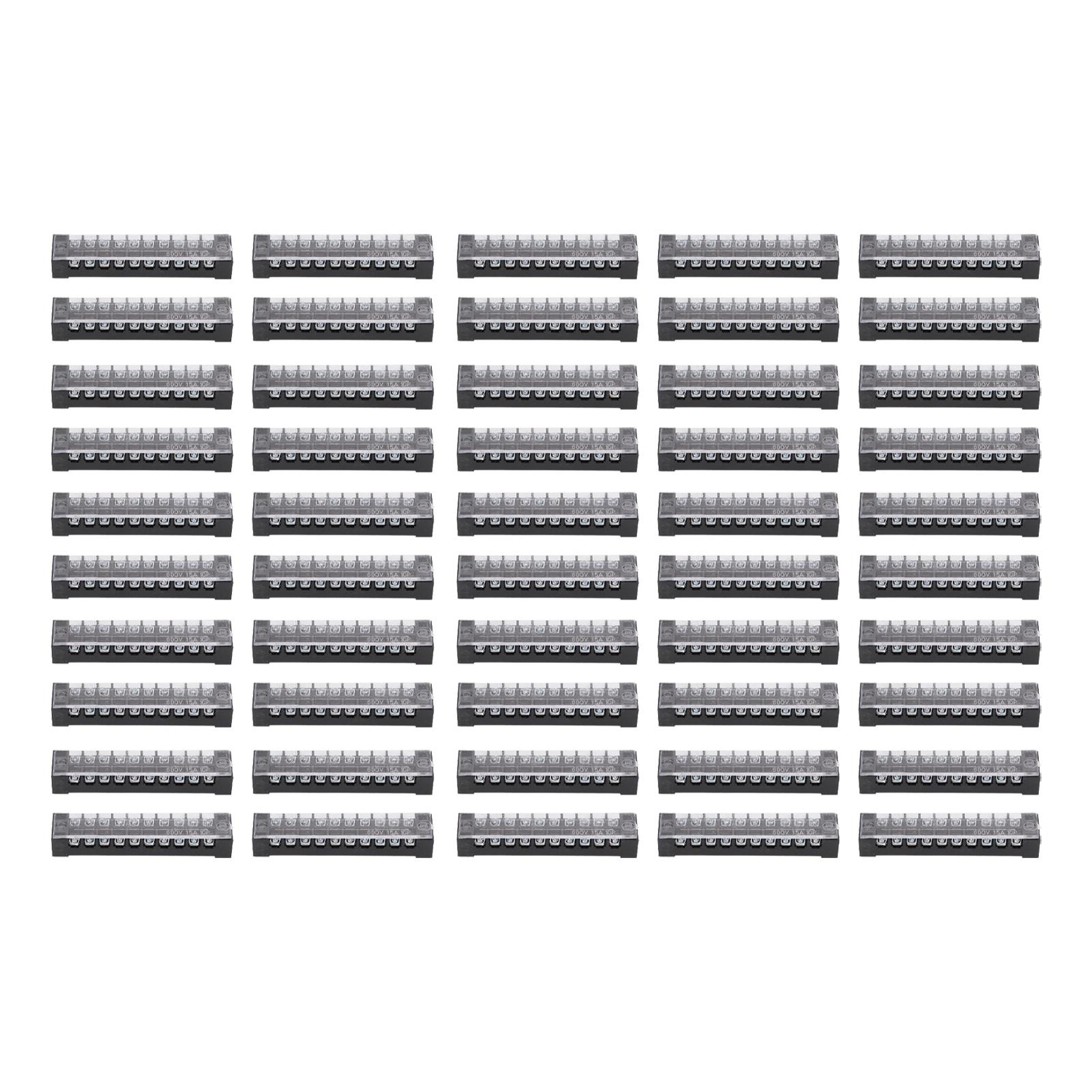 

50pcs Terminal Block Stable Reliable Electrical Conductivity Compact Convenient Wire Connector for Factories 5A 600V