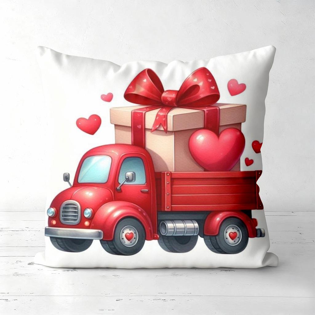 Heart Balloons Trucks Gift Boxes Cushion Covers Polyester pillowcase, sofa decorative cushion cov Headboard Pillow