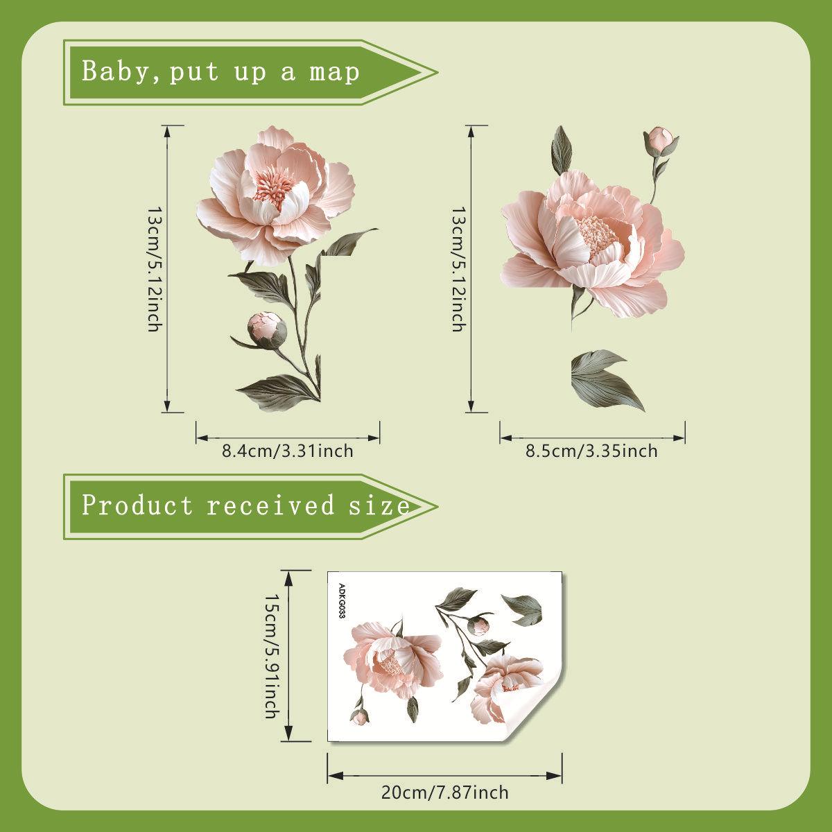 Розово-белый цветочный настенный стикер, съемный, самоклеящийся, накладка на выключатель для спальни, гостиной, домашний декор, фоновая декорация 15x20cm
