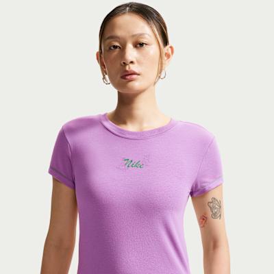 Nike Sportswear T Shirts Women s Imperial Purple Crew Neck Moderate XS