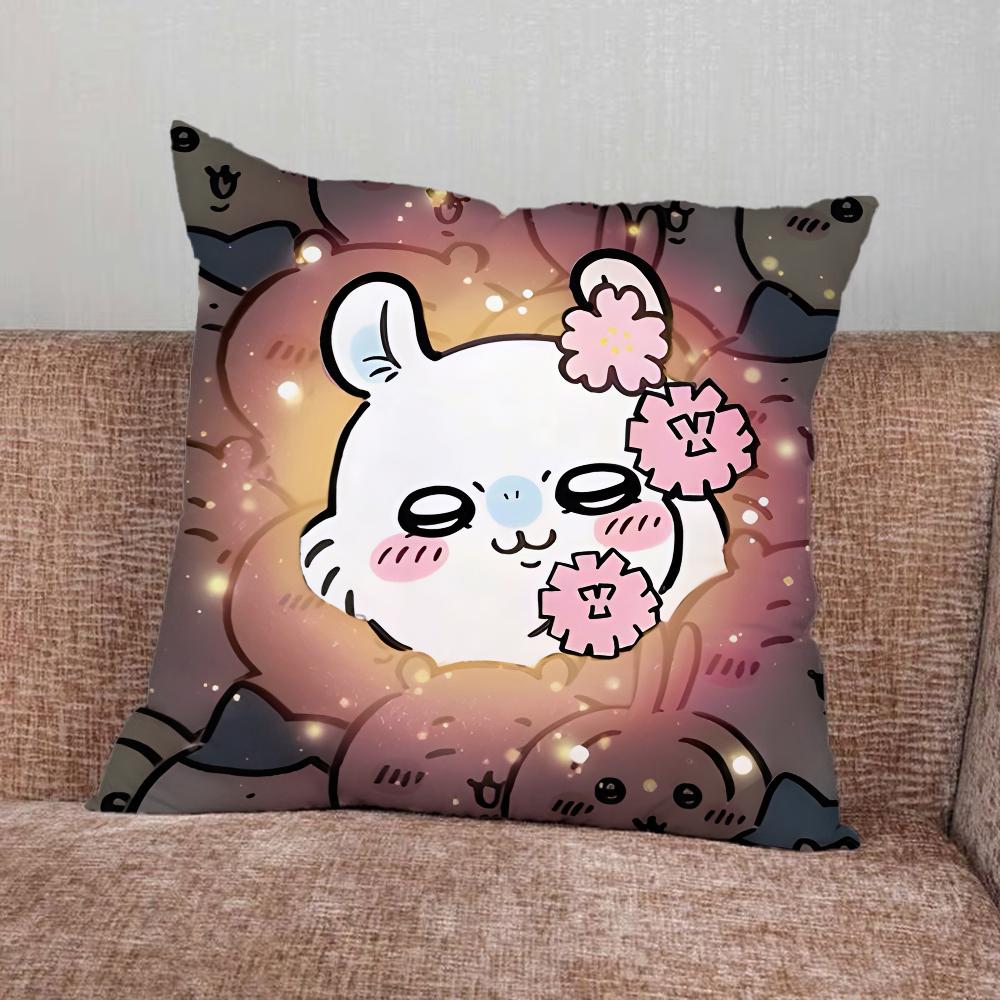CartoonC-Chiikawas-Cute Pillow Case For Home Bedroom Car Office Decoration Living Room Sofa Cushion Cover Suitable