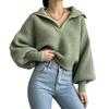 Autumn And Winter New Knitted Sweater Knitted Sweater Lapel Pullover Women'S Top