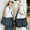 Square Messenger Bag Solid Color Nylon Shoulder Bag Casual Men Crossbody Bag  Hiking