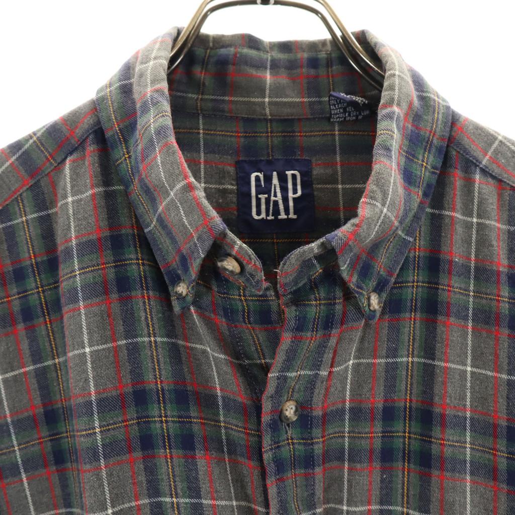 GAP 90s Old Check Pattern Short sleeve Button down shirt L Gray Men's Used