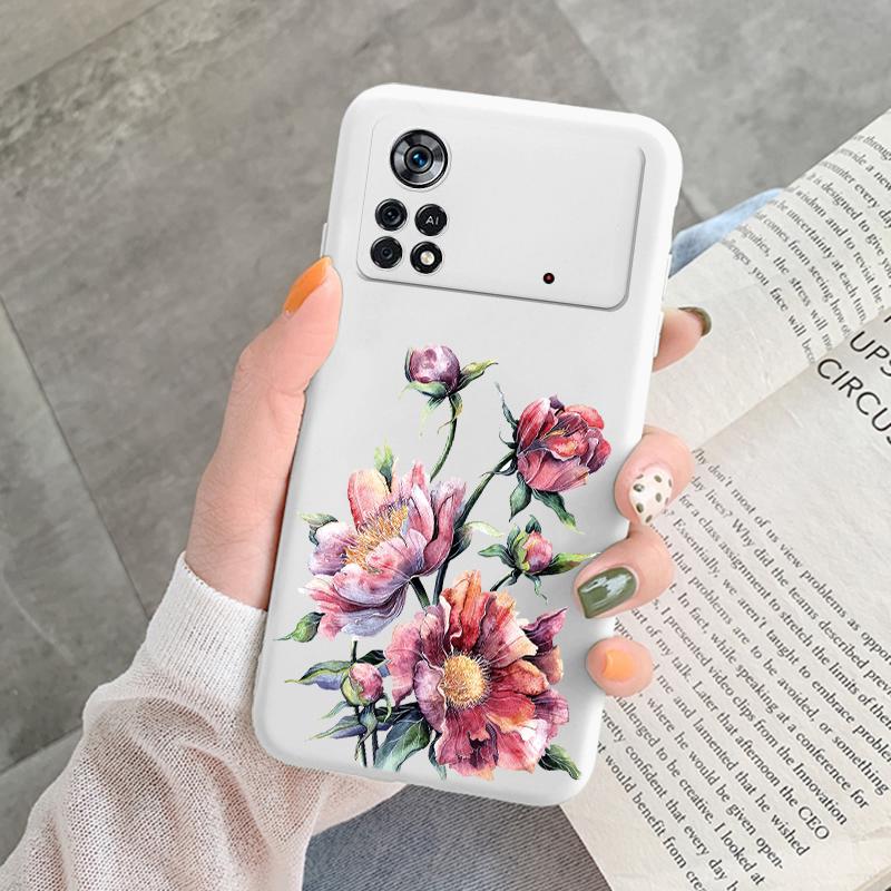 For Poco X4 Pro 5G M4Pro Cover Funda Vintage Flower Leave Protective Cover TPU Capa For Xiaomi Poco X4 Pocox4 X 4 M4 Pro Coque