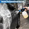 1.5L Electric Pressurized Foam Sprayer Car Wash High Pressure Washer Portable Cars Foam Cannon With USB Cable Car Accessories