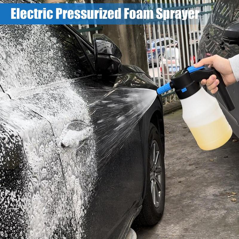 1.5L Electric Pressurized Foam Sprayer Car Wash High Pressure Washer Portable Cars Foam Cannon With USB Cable Car Accessories