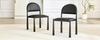 Set of 2 Modern Dining Chairs, Upholstered Chair with Semi-Circular Backrest, PU Leather & Metal Legs, Chairs Only Included, No Table, 80cm High