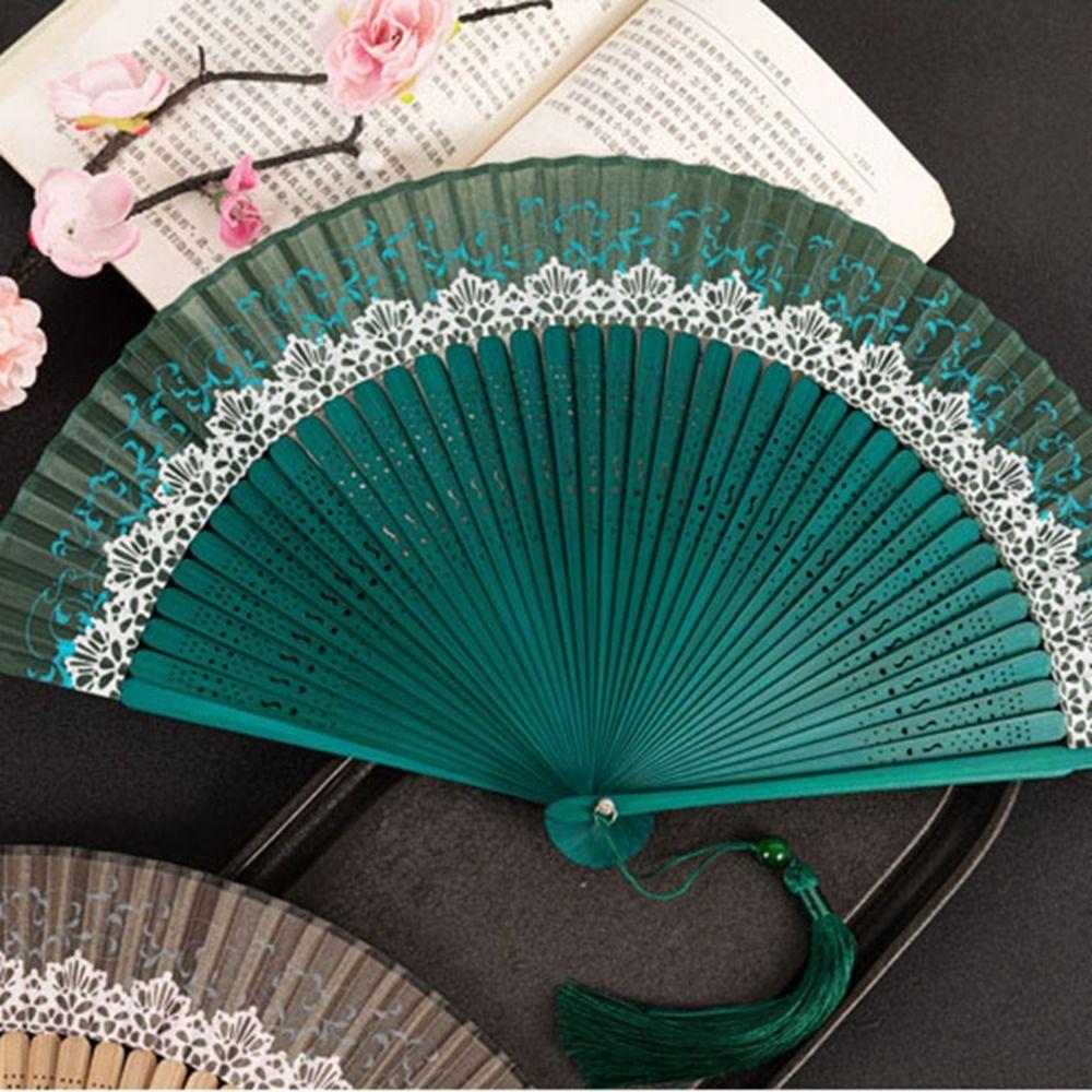 With Tassel Folding Fan Change Color Dance Fan Chinese Style Summer