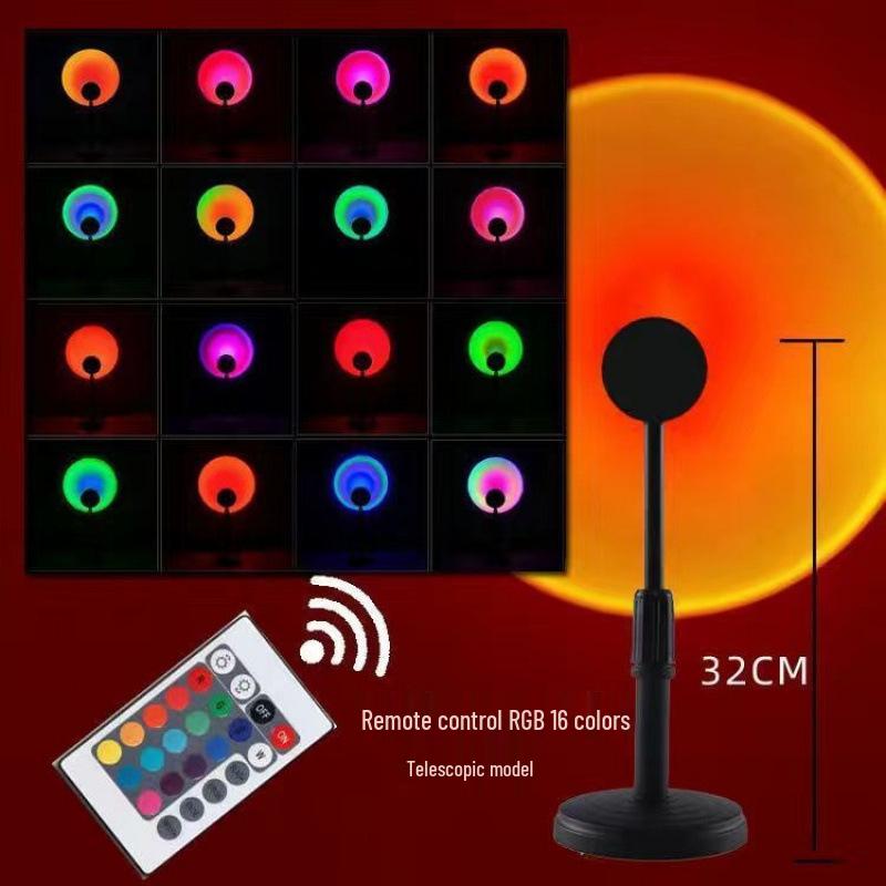 Seven-Color Remote Controlled Sunset Atmosphere Projector Lamp