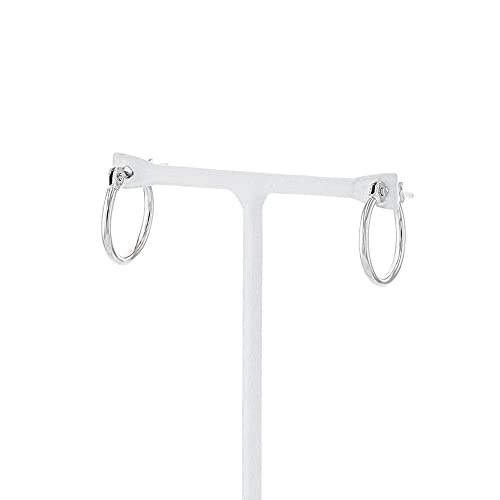 [Official] ESTELLE Women's Hoop Earrings, 18K White Gold (S), 0202-1784-0015-0000