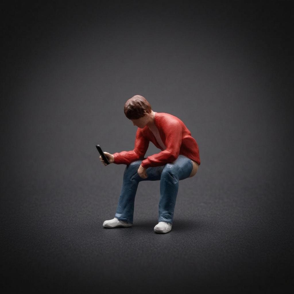 Miniature Man On Toilet Detailed 1:64 Scale Figurines Figure for