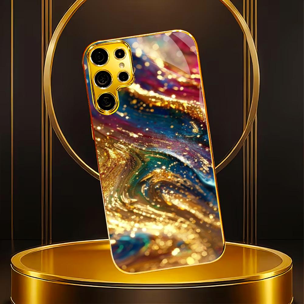 New Model Atmosphere Simplicity High-end Electroplating Glass PhoneCase for Samsung Galaxy S26 S25 S24 S23 S22 S21 FE,Ultra,Plus