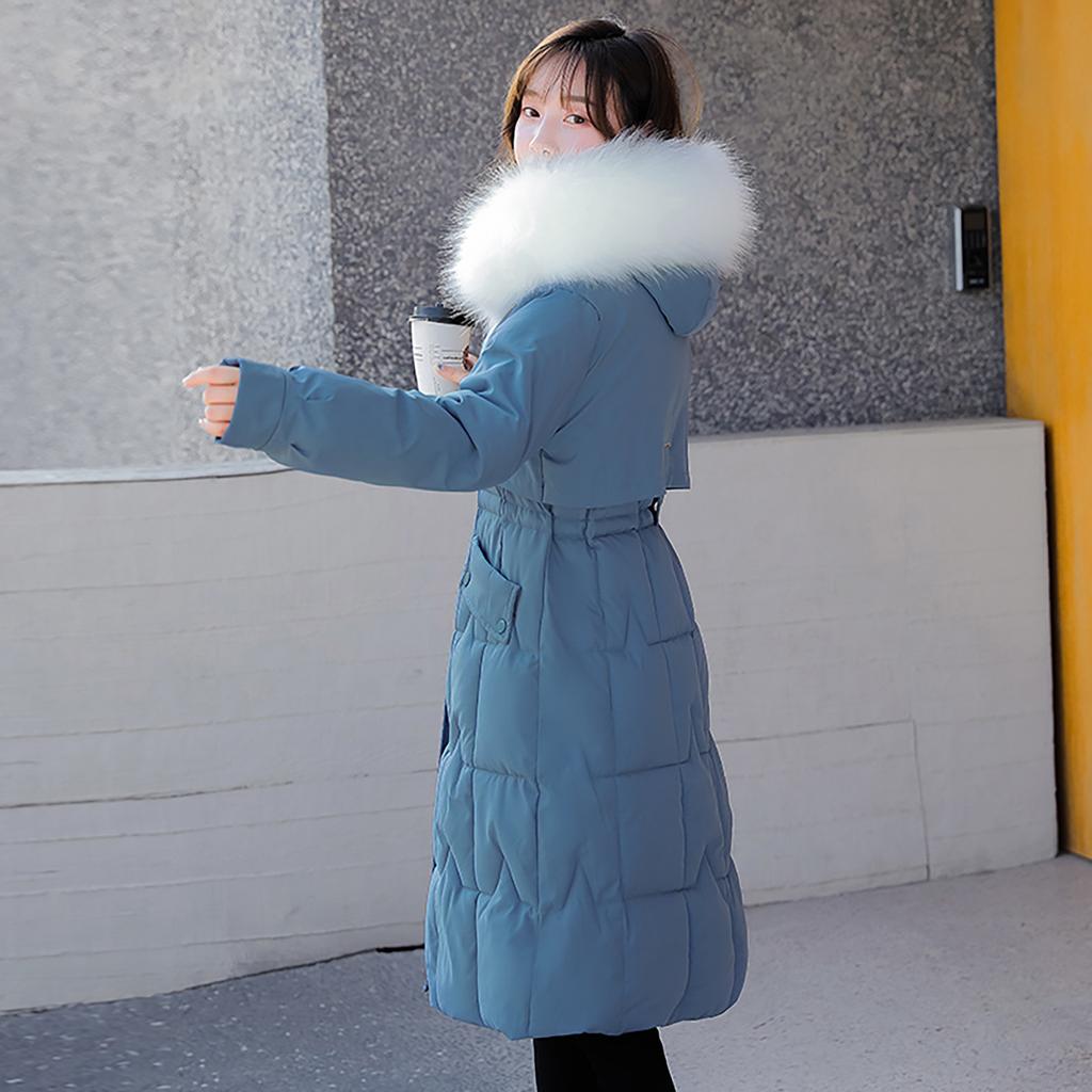 Women's Winter Long Thickened Cotton Jacket Hooded Cotton Jacket Cold Clothing