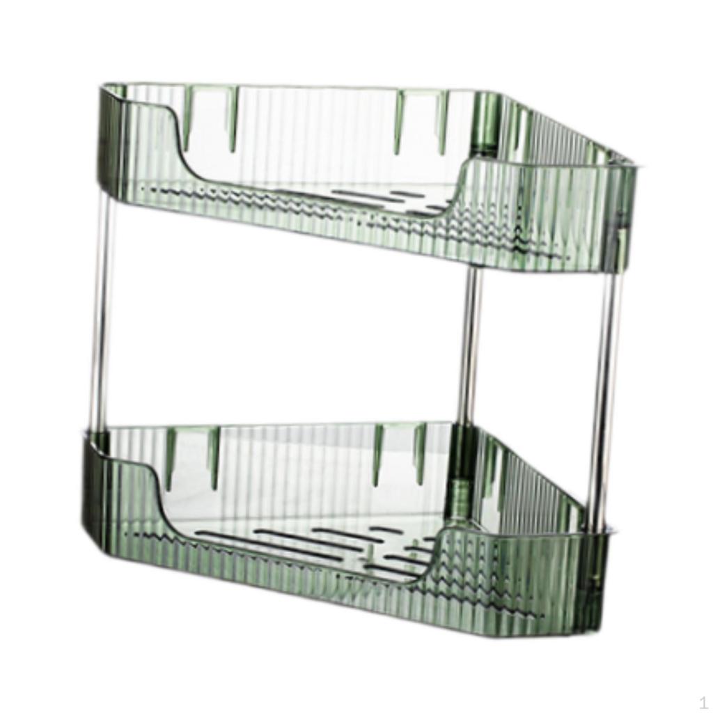 2 Layer Anti Slip Modern Sundries Organizer for Living Room Hotel Restaurant clear white