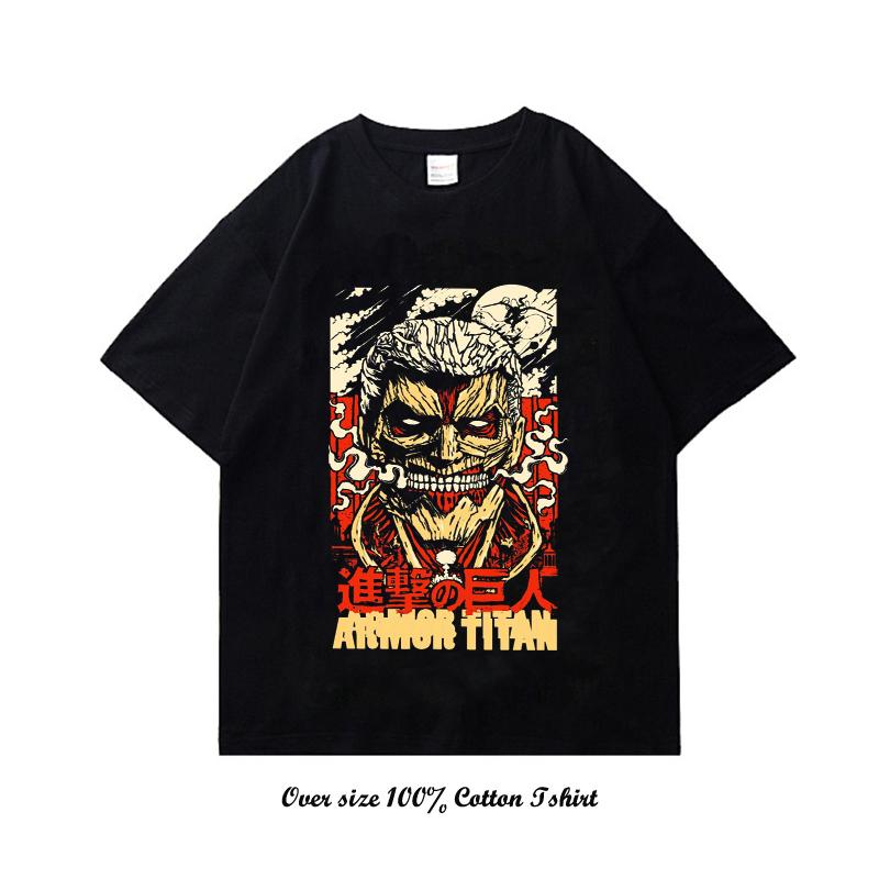 Attack On Titan Japanese Anime T-Shirts For Men And Women Printed Cotton Short Sleeve T-Shirts Oversized Fashion Unisex T-Shirts