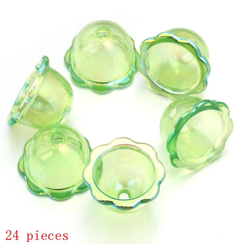 DIY Keychain Jewelry 6 24Pcs Transparent Wind Bell Acrylic Beads Multiple Sizes for Bracelet Necklace Hanging Decoration