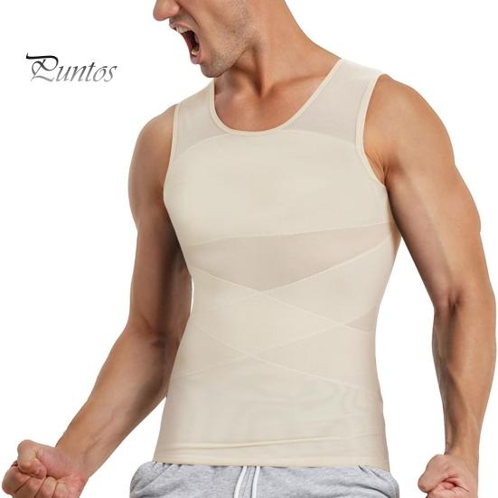 Schlankheits-Tanktop für Herren, Kompressions-Unterhemd zur Bauchkontrolle, Body Shaper, atmungsaktiv, ärmellos, Sweatshirt für Sommer, Sport, Reisen