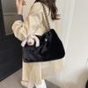 New simple and fashionable plush women's tote bag daily commuting high-grade texture shoulder messenger bag women