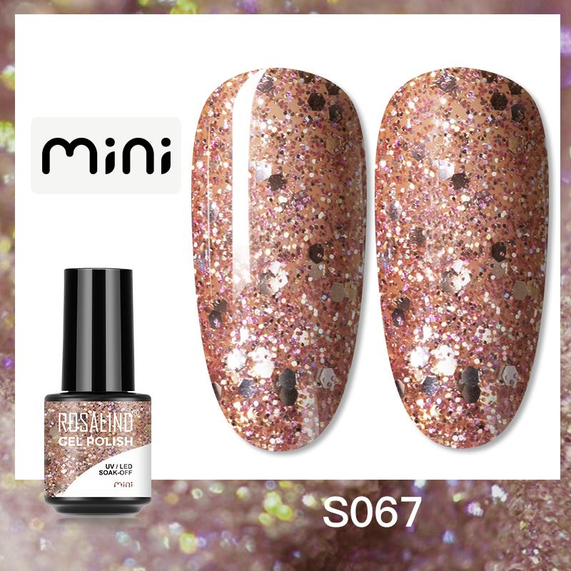 ROSALIND 150 Colors Mini Nail Gel Polish Soak Off UV Gel Nail Polish Long Lasting Base Top Gel Polish Temperature Cat Eye Glitter Nail Gel Glue