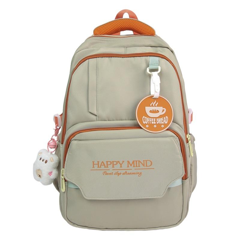 

Large Capacity Color Contrast Backpack College Style Backpack Class Commuter Schoolbag зелёный