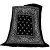 Manta de Franela con Estampado de Bandana, Forro Polar Ultrasuave - Portátil para Cama, Sofá, Hogar, Viajes