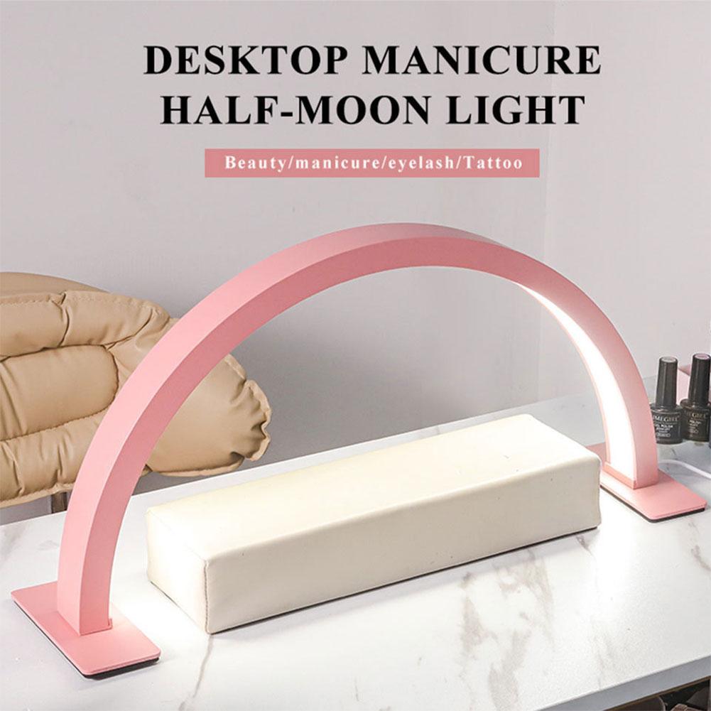 Beauty Salon U-shaped LED Desk Lamp Semi Monthly Lighting Fixture Eye Protection Tricolor Dimming Beauty Nail Supplement Light