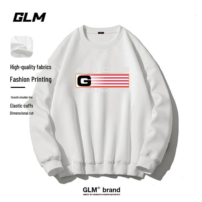 

GLM Men s Letter Print Crew Neck Pullover 2XL