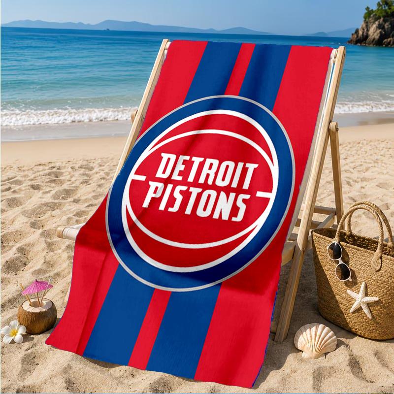 Detroit-Pistons Logo Beach Towel, Microfiber Beach Towel, Perfect For Pool, Beach, Travel, Home Decor Beach Party Fan Gifts