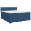 Box Spring Bed with Mattress and Headboard Blue 200 X 200 Cm Fabric
