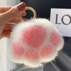 Cute Doll Faux Fur Keychain Animal Paw Plush Car Key Ring Kawaii Cat Paw Keychain  Valentine's Day