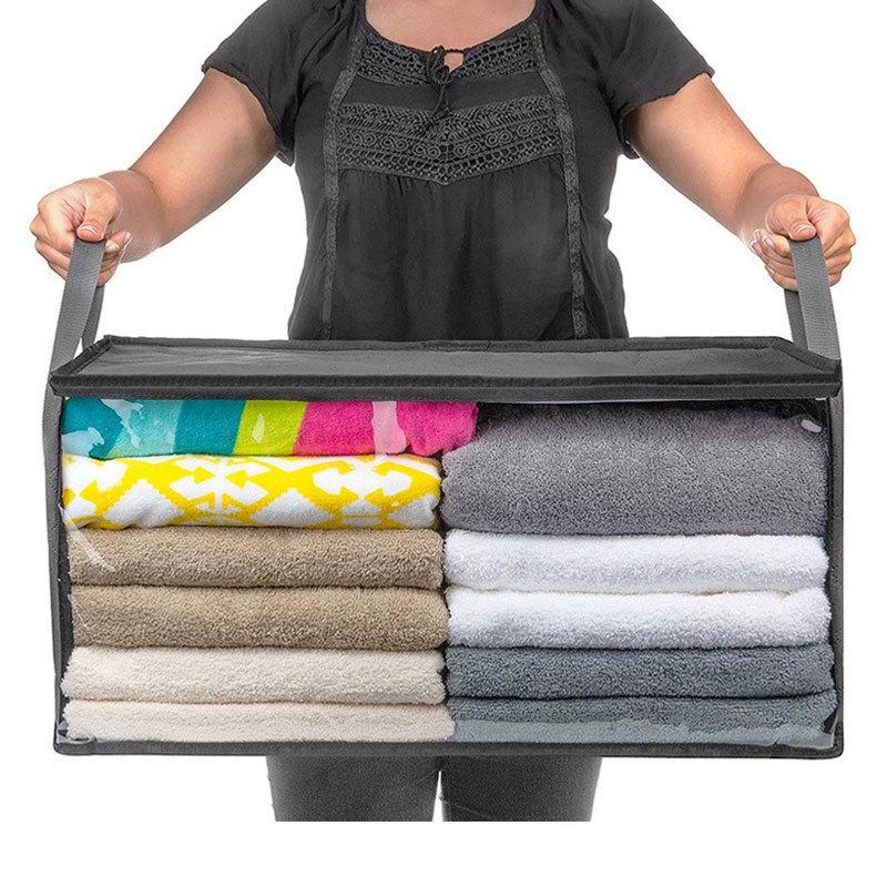 Eco-Friendly Foldable Quilt Storage Bag with Large Clear Window & Long Handle
