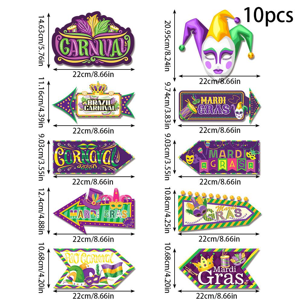 Gras Mardi Festival Paper Yard Signs With Clown Design For Decorations Party