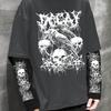 Y2K Hip-Hop Dark Style Print T-Shirt, New Fashion for Spring
