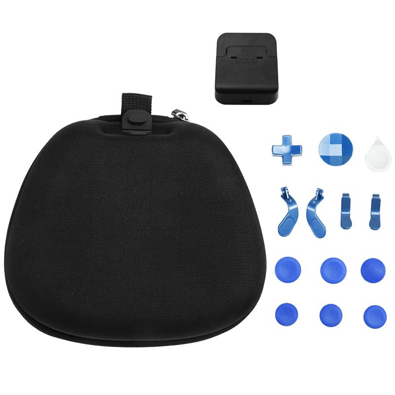 B03B-Complete Component Pack For  One Elite Series 2 Elite Edition Controller Metal Button Bag Charger Set Blue
